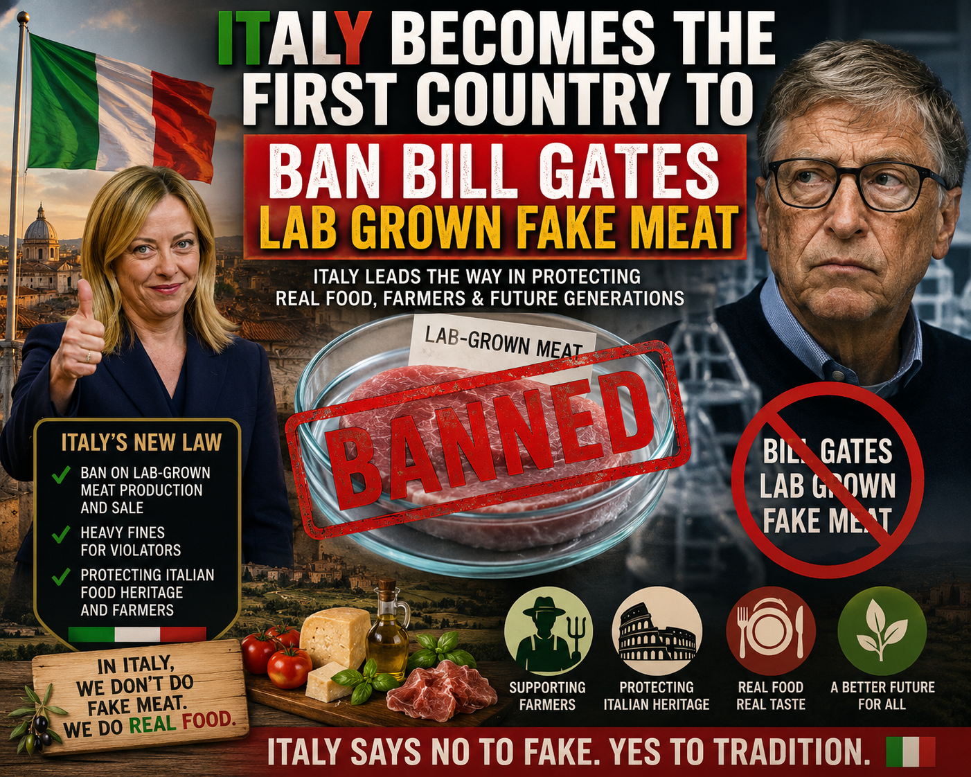 Italy Bans Lab-Grown Meat First
